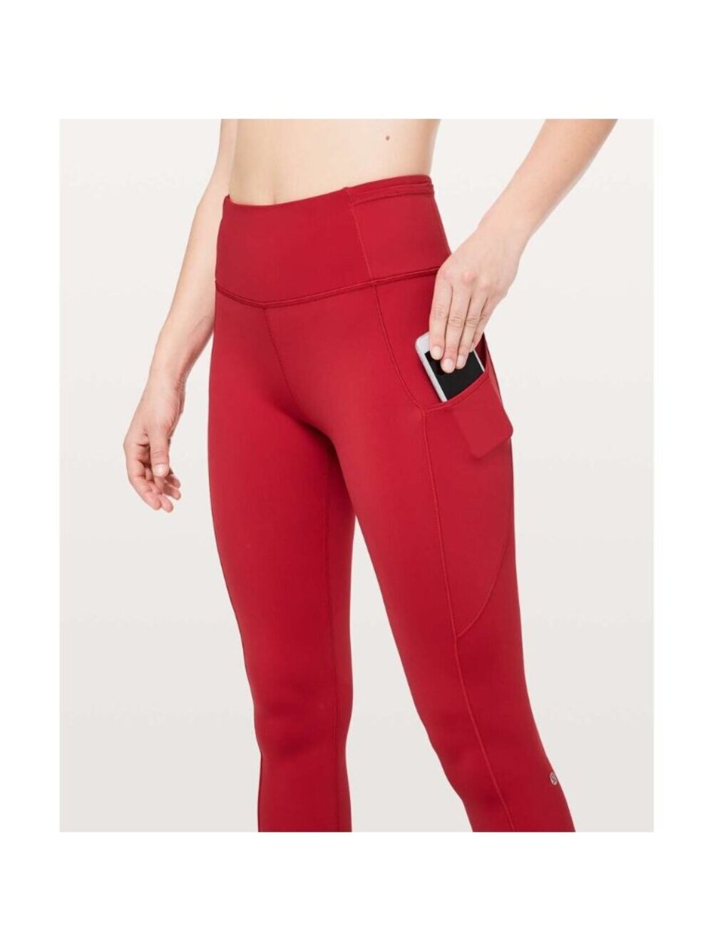 LULULEMON Fast & Free 7/8 Tight II Non-Reflective Nulux 25" Size 4 Dark Red - Picture 3 of 8